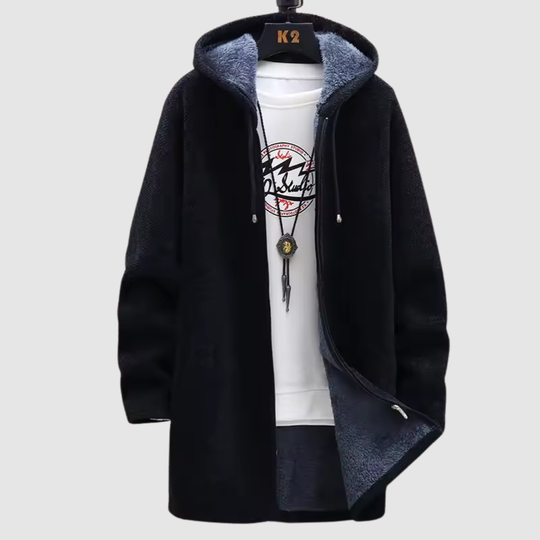 ブラック | レトロフード付きスウェットシャツ