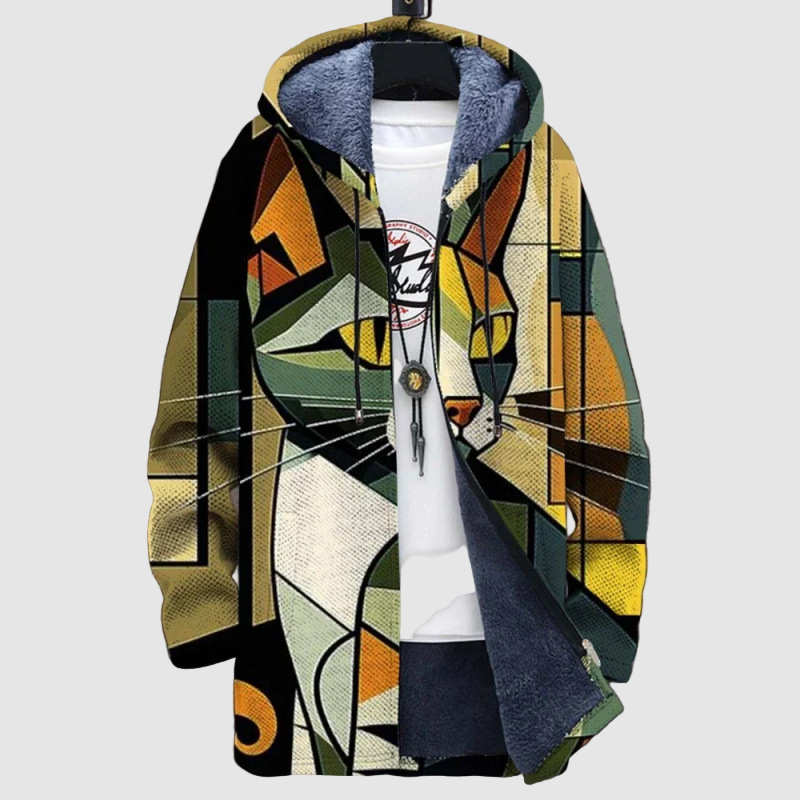 栗色 | レトロフード付きスウェットシャツ